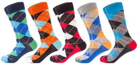Winter Casual Mannen Katoenen Sokken Mode Kleurrijke Golf Punt Business Party Gelukkig Sokken Voor Man