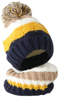 Winter Children Hat Scarf Sets Girl Boy Pompon Hat And Snood For Girls Boys Fall Knitted Hat Suit Set Girl's 2 Piece Set Baby