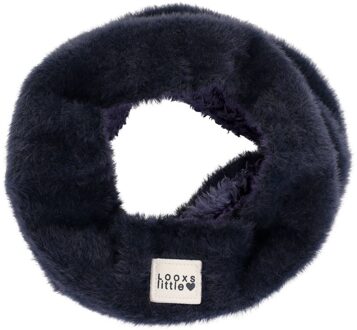 winter col sjaal meisjes - navy blauw - gebreid/bond - maat one size