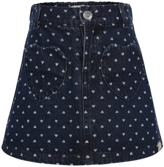 winter denim rok meisjes - blauw - hart - maat 134