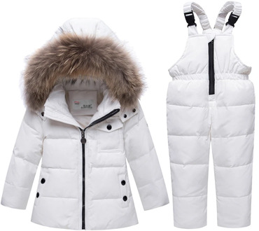 Winter Down jacket Two Set Of Girl Suit Overalls Hooded Kid Suit Children Set Boy Clothes Roupa Infantil Snow Suit Warm Clothing