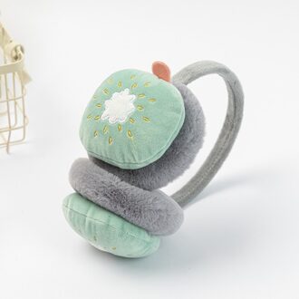 Winter Faux Fur Oorbeschermers Voor Vrouwen Warm Knoop Hoofdband Oorbeschermers Voor Meisjes Leuke Oorwarmers Accessoires kiwi fruit