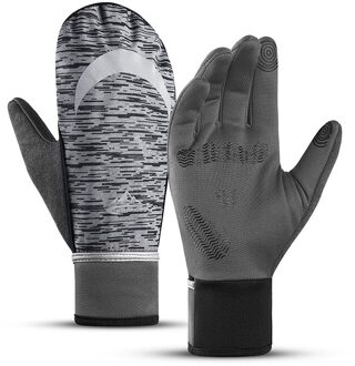 Winter Fietsen Handschoenen Waterdicht Outdoor Warme Sport Nacht Reflecterende Bag Verwijst Naar Fietsen Handschoenen 2 / M