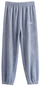 Winter Flanel Vrouwen Sleep Bottoms Dikker Warme Trainingsbroek Pyjama Broek Comfort Broek Pijamas Paar Casual Broek blauw