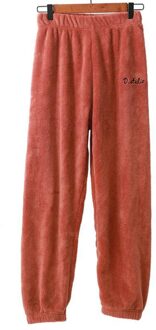 Winter Flanel Vrouwen Sleep Bottoms Dikker Warme Trainingsbroek Pyjama Broek Comfort Broek Pijamas Paar Casual Broek rood