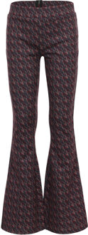 winter flare broek meisjes - bordeaux rood/roze - camouflage - maat 164