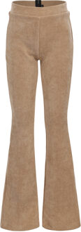 winter flare broek meisjes - bruin - rib - maat 128