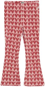 winter flare broek meisjes - roze - hart - maat 122