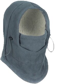 Winter Fleece Nek Warm Bivakmutsen Hoed Gezicht Die Hood Cap Winddicht Ski Hoed Mannen Vrouwen D88 grijs fleece lined