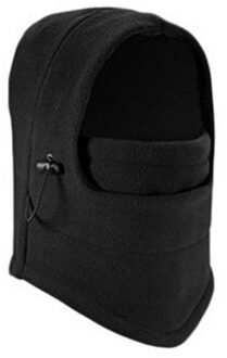 Winter Fleece Nek Warm Bivakmutsen Hoed Gezicht Die Hood Cap Winddicht Ski Hoed Mannen Vrouwen D88 zwart nee fleece lijn