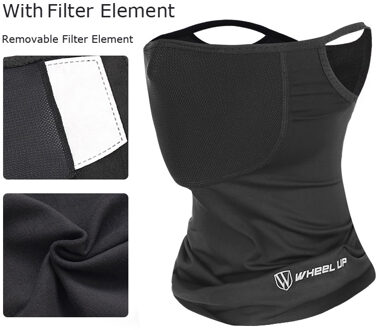 Winter Fleece Warm Fietsen Gezichtsmasker Ademend Fiets Half Gezicht Masker Winddicht Fiets Sjaal Stofdicht Vervangbare Filter Masker LX zwart