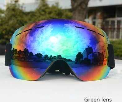 Winter Frameloze Ski Bril Grote sferische Snowboard Zonnebril Anti-Fog UV400 Sneeuwscooter Skat Skiën Sport bril Mannen Vrouwen Groen