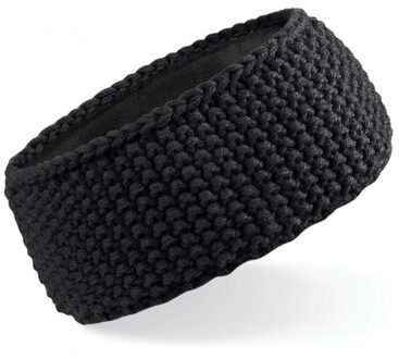 Winter gebreide haarband zwart voor volwassenen - 100% acryl