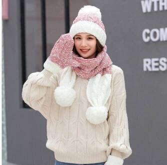 Winter Gebreide Hoeden Vrouwen Dikke Warme Mutsen Hoed Mannen Rijden Outdoor Beanie Skullies Hoeden Unisex Gebreide Motorkap Winter cap roze