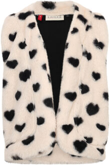 winter gilet meisjes - wit - bond/hart - maat 128/134