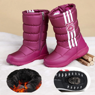 Winter Girl's Nonslip Snow Boots Children's Padded Boots Kids Warm Booties Felt Boots School Outdoor Activities Shoes