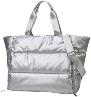 Winter Grote Capaciteit Schoudertas Voor Vrouwen Waterdichte Nylon Tassen Space Pad Katoenen Betere Grote Tote Vrouwelijke Handtassen zilver