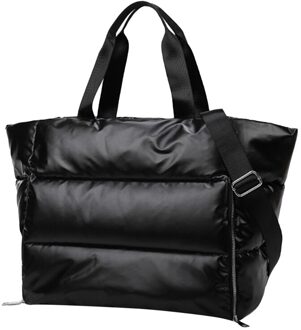 Winter Grote Capaciteit Schoudertas Voor Vrouwen Waterdichte Nylon Tassen Space Pad Katoenen Betere Grote Tote Vrouwelijke Handtassen zwart