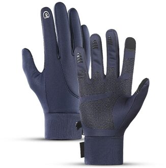 Winter Handschoenen Touchscreen Handschoenen Winddicht Anti Slip Warme Handschoenen Voor Fietsen Hardlopen Wandelen Golfen Vissen Voor Vrouwen Ai Blauw / L