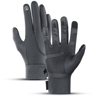 Winter Handschoenen Touchscreen Handschoenen Winddicht Anti Slip Warme Handschoenen Voor Fietsen Hardlopen Wandelen Golfen Vissen Voor Vrouwen Ai Grijs / Xl
