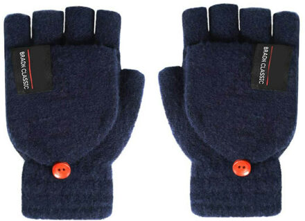 Winter Handschoenen Volledige En Halfs Vinger Mitten Warm Dikke Gezellige Mannen Gebreide Handschoenen Lxh Marineblauw