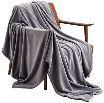 Winter Herfst Thicken Flanel Gooi Deken Twin Size Super Zachte Gezellige Warme Luxe Microfiber Effen Kleur Beddengoed Lakens grijs