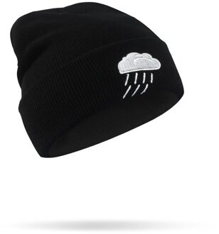 Winter Hip Hop Gebreide Muts Creatieve Mutsen Weer Borduren Gebreide Skullies Hoed Zon Maan Sneeuwvlok Cloud Koreansstyle Hoed 2