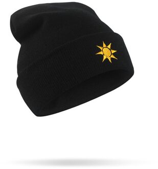 Winter Hip Hop Gebreide Muts Creatieve Mutsen Weer Borduren Gebreide Skullies Hoed Zon Maan Sneeuwvlok Cloud Koreansstyle Hoed 3