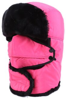 Winter Hoed Mannen Vrouwen Bomber Hoed met Sjaal Anti-waas Masker Russische Ushanka Thermische Trapper Hoed Trooper Oorklep Sneeuw ski Balaclava Roze