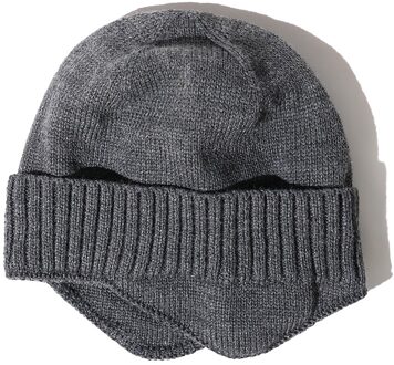 Winter Hoed Mannen Vrouwen Effen Kleur Gebreide Mutsen Hoed Warm Handigst Hoed Outdoor Casual Skullcap Zachte Motorkap Hoeden donker grijs