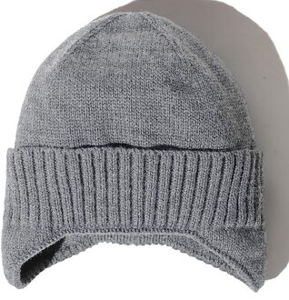 Winter Hoed Mannen Vrouwen Effen Kleur Gebreide Mutsen Hoed Warm Handigst Hoed Outdoor Casual Skullcap Zachte Motorkap Hoeden licht grijs