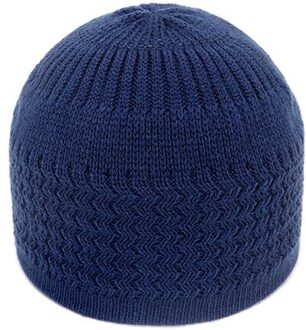 Winter Hoed Voor Vrouwen Gebreide Wol Cap Vrouwelijke Beanie Warm Te Houden, Katoen Hoeden, skullcap Casual Hedging Caps Marineblauw