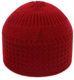 Winter Hoed Voor Vrouwen Gebreide Wol Cap Vrouwelijke Beanie Warm Te Houden, Katoen Hoeden, skullcap Casual Hedging Caps wijn rood