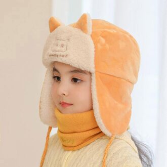 Winter Hoeden Masker Kinderen Leuke Lei Feng Cap Winddicht Warme Oor Gezicht Bescherming Warm En Fluwelen Cap Print hoed + Sjaal Sets