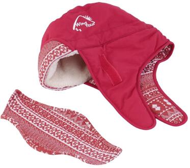 Winter Hoeden Voor Mannen Unisex Hoeden Met Masker Warm Bont Caps Met Oorkleppen Outdoor Sneeuw Skiën Oorklep Hoed roos rood