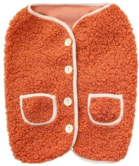 Winter Hond Kleding Warme Fleece Puppy Vest Chihuahua Knop Jas Pet Kleding Voor Kleine Middelgrote Honden Jas Franse Bulldog Jas # oranje / M