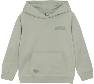 winter hoodie jongens - groen - backprint - maat 140