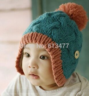 Winter Houd Warm Gebreide Mutsen Voor Jongen/Meisje/Kits Hoeden Set, Sjaals, bug/Bee Zuigelingen Caps Beanine Voor Chilld 2 Stks/partij MC01 MC01random