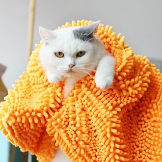 Winter Huisdieren Absorberende Handdoeken, Katten Honden Bathing Sneldrogend Grote Badhanddoeken oranje / 55x44cm