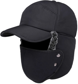 Winter Ice Fishing Hat Windproof Thermal Bomber Hats Men Women Fashion Ear Protection Face Ski Cap Velvet Thicken Couple Hat