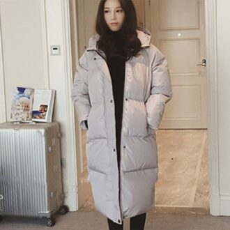 Winter Jas Vrouwen Hooded Parka Lange Jassen Katoen Gewatteerde Dames Winterjas Vrouwen Warm Thicken Jaqueta Feminina Inverno grijs / XXL
