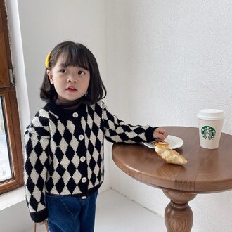 Winter Jongens En Meisjes Warme Dikke Plaid Vesten Kinderen Gebreide Alle-Wedstrijd Single-Breasted Truien 5