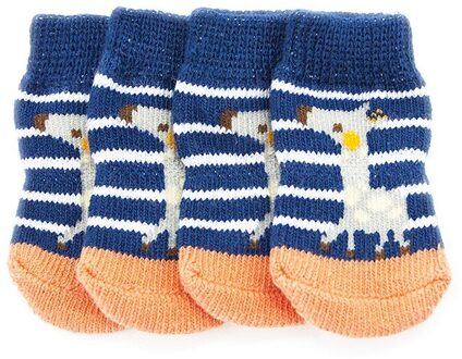 Winter Kerst Hond Mooie Zachte Warme Gebreide Sokken Cartoon Kleine Hond Doggy Schoenen Kleding Apparels Voor S-XL Blauw / XL