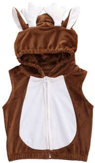 Winter Kerst Infant Kids Baby Meisjes Jongens 3D Herten Hooded Vest Antlers Oren Pluche Kostuum Rits Mouwloze Xmas 3T