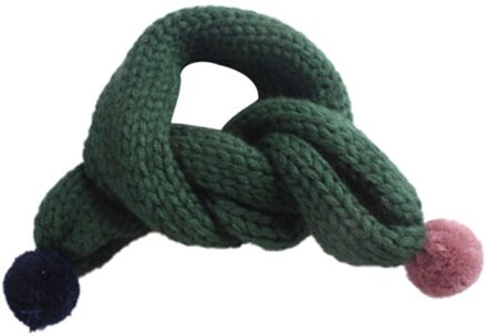 Winter Kid Sjaal effen Gebreide Zachte Warme Sjaals Halswarmer Winter Jongens Meisjes Baby Accessoires donker groen