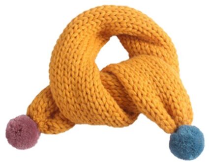 Winter Kid Sjaal effen Gebreide Zachte Warme Sjaals Halswarmer Winter Jongens Meisjes Baby Accessoires Geel