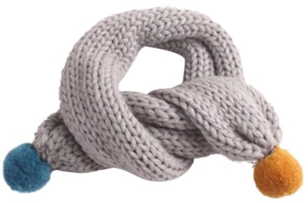 Winter Kid Sjaal effen Gebreide Zachte Warme Sjaals Halswarmer Winter Jongens Meisjes Baby Accessoires Grijs