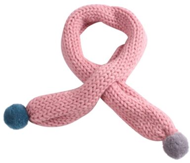 Winter Kid Sjaal effen Gebreide Zachte Warme Sjaals Halswarmer Winter Jongens Meisjes Baby Accessoires Roze