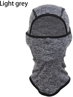 Winter Kids Winddicht Ski Gezicht Die Kinderen Fleece Halswarmer Met Helm Liner Kap Jongens Meisjes Fietsen Sjaal Balaclava licht grijs