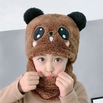 Winter Kinderen Hoeden Gebreide Cap Baby Meisjes Plus Fleece Cartoon Hoed Gezicht Sjaal Baby Hoeden Leuke Kat Oren hoeden Voor Kinderen